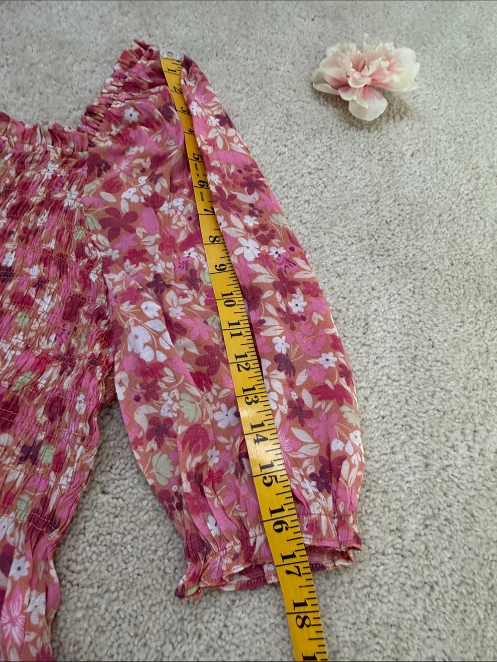 Nanette Lepore Floral Smocked Square-Neck Top - Pink - Picture 7 of 11